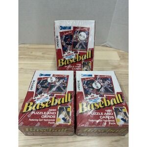 Lot of 3 - 1990 Donruss Factory Sealed MLB Baseball Card Box 36 Packs - Unopened